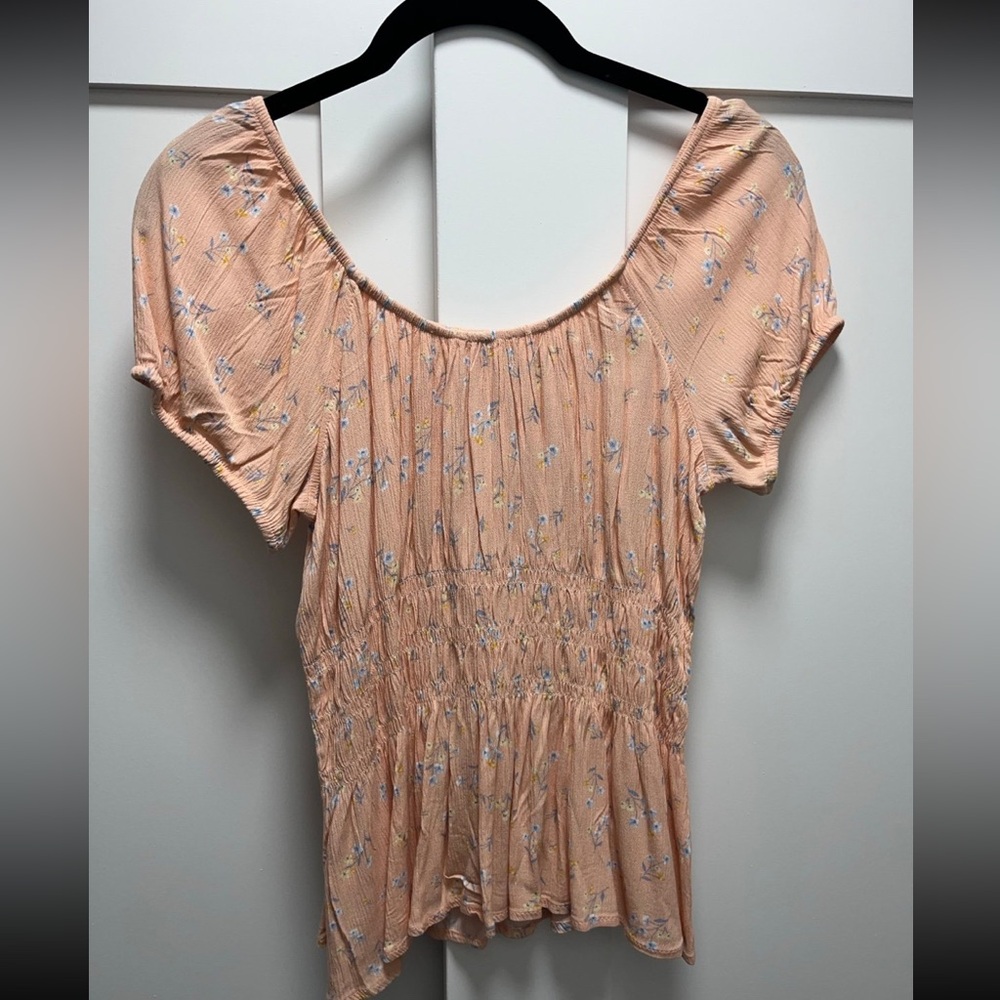 SO Floral Off the Shoulder Cinched Waist Baby Doll Top Small Juniors NWOT